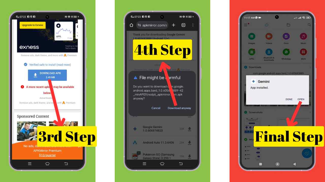 How to install gemini app in india